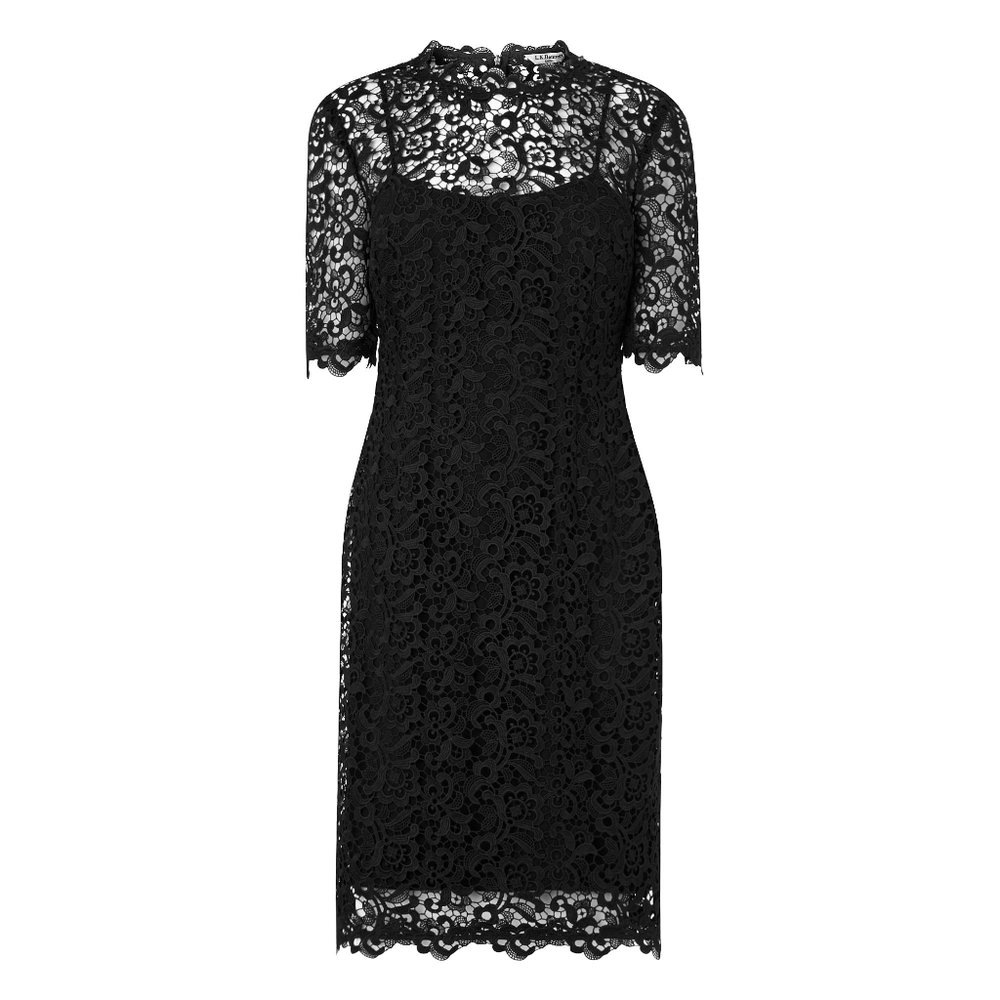 L.K. Bennett Aisha Fitted Lace Dress - Black - Picture 2 of 5